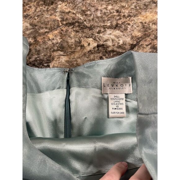 Bill Levkoff Women's Size 10 Blue Sleeveless Long Evening Gown - Picture 5 of 12